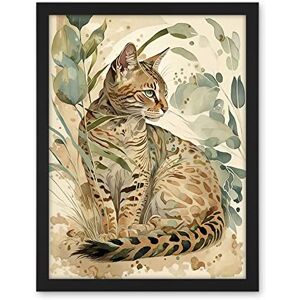 Artery8 Spotted Fur Coat Bengal Cat in Nature Pastel Watercolour Illustration Artwork Framed Wall Art Print 18X24 Inch Artery8 Spotted Fur Coat Bengal Cat in Nature Pastel Watercolour Illustration Artwork Framed Wall Art Print 18X24 Inch