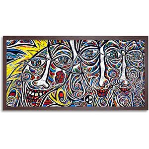 Wee Blue Coo Graffiti Colourful Decorative Faces Long Panel Framed Wall Art Print Wee Blue Coo Graffiti Colourful Decorative Faces Long Panel Framed Wall Art Print