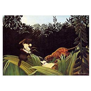 Wee Blue Coo Painting Henri Rousseau Eclaireurs Attaques Par Un Tigre Wall Art Print Wee Blue Coo Painting Henri Rousseau Eclaireurs Attaques Par Un Tigre Wall Art Print