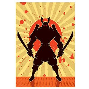 Wee Blue Coo Painting Illustration Stylised Samurai Warrior Swords Wall Art Print Wee Blue Coo Painting Illustration Stylised Samurai Warrior Swords Wall Art Print