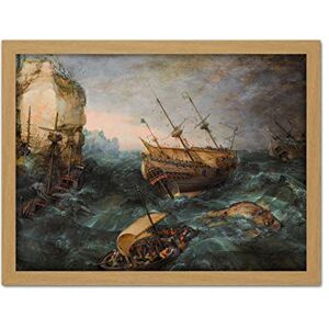 Artery8 Adam Willaerts Shipwreck Off Rocky Coast Painting Artwork Framed Wall Art Print 18X24 Inch Artery8 Adam Willaerts Shipwreck Off Rocky Coast Painting Artwork Framed Wall Art Print 18X24 Inch