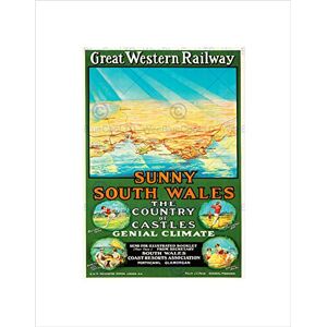 Wee Blue Coo Travel Tourism Gwr Railway Wales Sport Fun Sun Map Wall Art Print Wee Blue Coo Travel Tourism Gwr Railway Wales Sport Fun Sun Map Wall Art Print