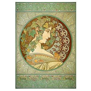 Wee Blue Coo Mucha Laurel 1901 Old Master Painting Repro Picture Wall Art Print Wee Blue Coo Mucha Laurel 1901 Old Master Painting Repro Picture Wall Art Print