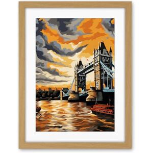 Artery8 London Tower Bridge Dramatic Sunset Sky Artwork Orange Grey River Thames Riverboat England Clouds Artwork Framed Wall Art Print 18X24 Inch Artery8 London Tower Bridge Dramatic Sunset Sky Artwork Orange Grey River Thames Riverboat England Clouds Artwork Framed Wall Art Print 18X24 Inch