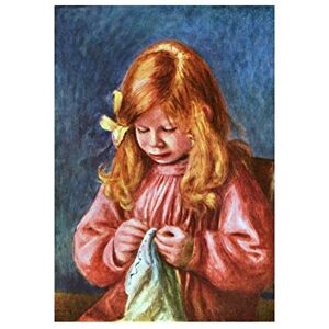 Wee Blue Coo Painting Renoir Jean Sewing Old Master Wall Art Print Wee Blue Coo Painting Renoir Jean Sewing Old Master Wall Art Print