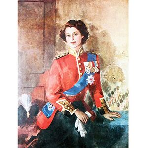 Wee Blue Coo Painting Queen Elizabeth II Military Regalia Portrait Art Canvas Print Wee Blue Coo Painting Queen Elizabeth II Military Regalia Portrait Art Canvas Print