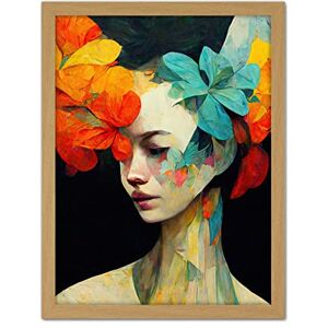 Wee Blue Coo Orange Teal Yellow Floral Feminine Portrait Abstract Style Painting Artwork Framed Wall Art Print 18X24 Inch Wee Blue Coo Orange Teal Yellow Floral Feminine Portrait Abstract Style Painting Artwork Framed Wall Art Print 18X24 Inch