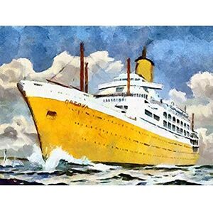 Wee Blue Coo Ss Orsova Cruise Ship Ocean Liner Watercolour Art Large Art Print Poster Wall Decor 18x24 inch Wee Blue Coo Ss Orsova Cruise Ship Ocean Liner Watercolour Art Large Art Print Poster Wall Decor 18x24 inch