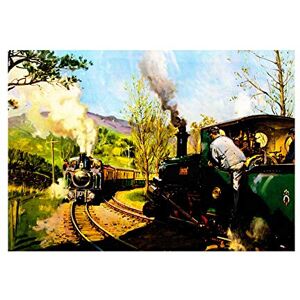 Wee Blue Coo Vintage Steam Train Ffestiniog Railway Wales Picture Wall Art Print Wee Blue Coo Vintage Steam Train Ffestiniog Railway Wales Picture Wall Art Print