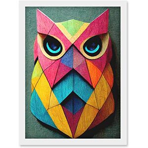 Doppelganger33 LTD Geometric Rainbow Owl Picture Abstract Multi Coloured Artwork Framed Wall Art Print A4 Doppelganger33 LTD Geometric Rainbow Owl Picture Abstract Multi Coloured Artwork Framed Wall Art Print A4