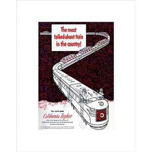Wee Blue Coo Advert California Zephyr 1950s Train Western Pacific Wall Art Print Wee Blue Coo Advert California Zephyr 1950s Train Western Pacific Wall Art Print