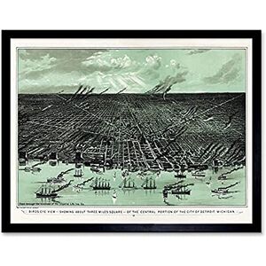Fine Art Prints Calvert Bird's Eye View Detroit Michigan Map Unframed Wall Art Print Poster Home Decor Premium Fine Art Prints Calvert Bird's Eye View Detroit Michigan Map Unframed Wall Art Print Poster Home Decor Premium