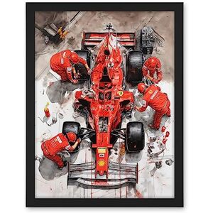Artery8 Grand Prix Race Car Wheel Change Aerial Shot Artwork Framed Wall Art Print 18X24 Inch Artery8 Grand Prix Race Car Wheel Change Aerial Shot Artwork Framed Wall Art Print 18X24 Inch