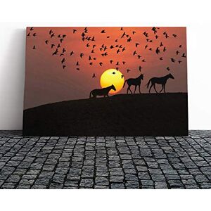 Big Box Art Birds and Horses Sunset Canvas Print Gallery Wrapped 30mm Frame Wall Art 24x16 inches Ready to Hang Modern Animals Picture Living Room Bedroom Lounge Office Big Box Art Birds and Horses Sunset Canvas Print Gallery Wrapped 30mm Frame Wall Art 24x16 inches Ready to Hang Modern Animals Picture Living Room Bedroom Lounge Office