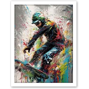 Artery8 Snowboarding Extreme Sport Athlete Paint Splat Artwork Framed Wall Art Print 18X24 Inch Artery8 Snowboarding Extreme Sport Athlete Paint Splat Artwork Framed Wall Art Print 18X24 Inch