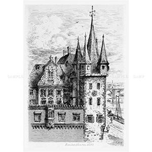 Wee Blue Coo Painting City Frankfurt Bagge Rententhurm Tower Wall Art Print Wee Blue Coo Painting City Frankfurt Bagge Rententhurm Tower Wall Art Print