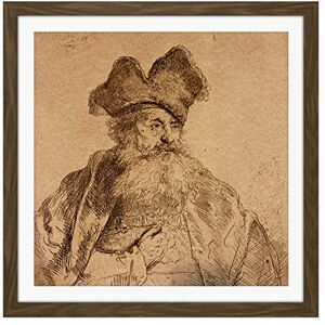Fine Art Prints Rembrandt Old Man Divided Fur Cap Sketch Drawing Square Wooden Framed Wall Art Print Picture 16X16 Inch Fine Art Prints Rembrandt Old Man Divided Fur Cap Sketch Drawing Square Wooden Framed Wall Art Print Picture 16X16 Inch