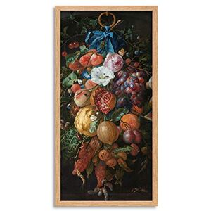 Artery8 De Heem Still Life Festoon Of Fruit And Flowers Framed Wall Art Print Long 25X12 Inch Artery8 De Heem Still Life Festoon Of Fruit And Flowers Framed Wall Art Print Long 25X12 Inch