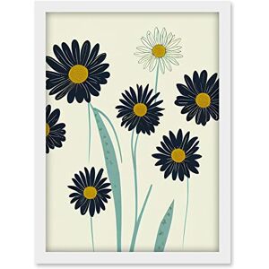 Doppelganger33 LTD Abstract Illustrated Black Daisy Marigold Blossoms Flowers Artwork Framed A3 Wall Art Print Doppelganger33 LTD Abstract Illustrated Black Daisy Marigold Blossoms Flowers Artwork Framed A3 Wall Art Print