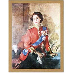 Wee Blue Coo Painting Queen Elizabeth II Military Regalia Portrait Art Large Framed Art Print Poster Wall Decor 18x24 inch Wee Blue Coo Painting Queen Elizabeth II Military Regalia Portrait Art Large Framed Art Print Poster Wall Decor 18x24 inch