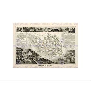 Wee Blue Coo Map Old France Levasseur Vendee Department Wall Art Print Wee Blue Coo Map Old France Levasseur Vendee Department Wall Art Print