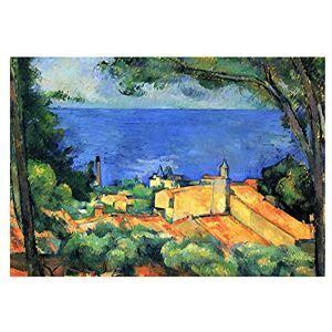 Wee Blue Coo Painting Cezanne L'estaque With Red Roofs Old Master Wall Art Print Wee Blue Coo Painting Cezanne L'estaque With Red Roofs Old Master Wall Art Print