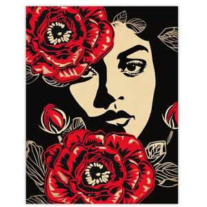 Artery8 Beauty in Bloom Woman Face and Flowers Design Living Room Extra Large XL Wall Art Poster Print Artery8 Beauty in Bloom Woman Face and Flowers Design Living Room Extra Large XL Wall Art Poster Print
