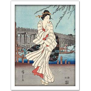 Artery8 Hiroshige Evening Breeze At The Ryogoku Bridge Artwork Framed Wall Art Print 18X24 Inch Artery8 Hiroshige Evening Breeze At The Ryogoku Bridge Artwork Framed Wall Art Print 18X24 Inch