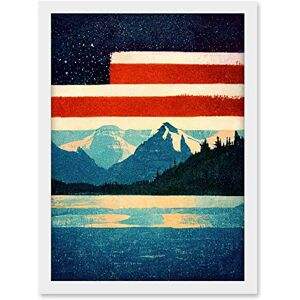 Wee Blue Coo Glacier National Park American Flag Design Iconic Artwork Framed A3 Wall Art Print Wee Blue Coo Glacier National Park American Flag Design Iconic Artwork Framed A3 Wall Art Print