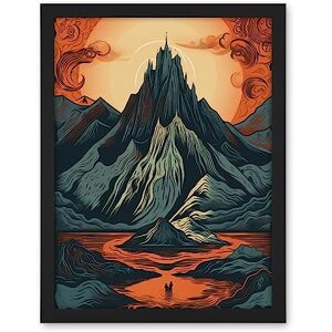 Artery8 Erebor The Lonely Mountain Landscape Illustration Artwork Framed Wall Art Print 18X24 Inch Artery8 Erebor The Lonely Mountain Landscape Illustration Artwork Framed Wall Art Print 18X24 Inch