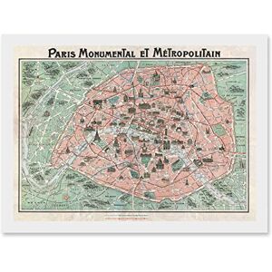 Wee Blue Coo Robelin Paris Metropolitan Monument Map France Artwork Framed Wall Art Print A4 Wee Blue Coo Robelin Paris Metropolitan Monument Map France Artwork Framed Wall Art Print A4