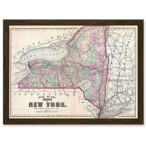 Artery8 1873 Beers Map - A4 - brown - framed - Wall Art Artery8 1873 Beers Map - A4 - brown - framed - Wall Art