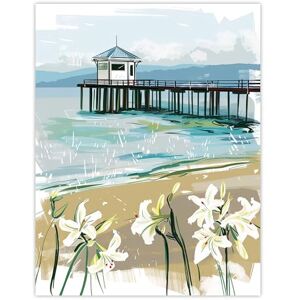 Artery8 Scottish Beach Pier Lily Wildflowers Painting Living Room Extra Large XL Wall Art Poster Print Artery8 Scottish Beach Pier Lily Wildflowers Painting Living Room Extra Large XL Wall Art Poster Print