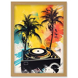 Artery8 Music Under Palm Trees Tropical Beach Party Modern Watercolour Painting Artwork Framed Wall Art Print A4 Artery8 Music Under Palm Trees Tropical Beach Party Modern Watercolour Painting Artwork Framed Wall Art Print A4