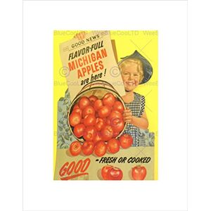 Wee Blue Coo Advert Apples Fresh Cooked Good Michigan Food Fruit Wall Art Print Wee Blue Coo Advert Apples Fresh Cooked Good Michigan Food Fruit Wall Art Print