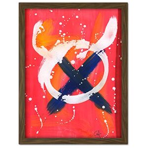 Artery8 Hendo Tanuki Abstract Painting Ox Circle Cross Artwork Framed Wall Art Print 18X24 Inch Artery8 Hendo Tanuki Abstract Painting Ox Circle Cross Artwork Framed Wall Art Print 18X24 Inch
