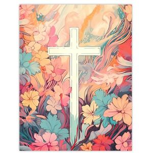 Artery8 Garden of Peace Watercolour Painting Cross Surrounded by Flowers Blue Orange Pink Divine Blooms Large Wall Art Poster Print Thick Paper 18X24 Inch Artery8 Garden of Peace Watercolour Painting Cross Surrounded by Flowers Blue Orange Pink Divine Blooms Large Wall Art Poster Print Thick Paper 18X24 Inch
