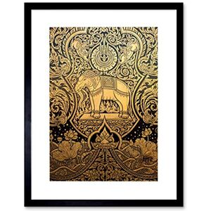 Wee Blue Coo PAINTING ORNATE EASTERN INDIAN ELEPHANT PATTERN FRAMED ART PRINT MOUNT B12X13608 Wee Blue Coo PAINTING ORNATE EASTERN INDIAN ELEPHANT PATTERN FRAMED ART PRINT MOUNT B12X13608