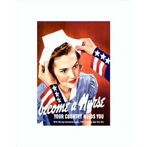 Wee Blue Coo War WWII USA Nurse Uncle Sam Country Needs Wall Art Print Wee Blue Coo War WWII USA Nurse Uncle Sam Country Needs Wall Art Print
