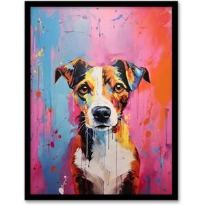 Artery8 Jack Russell Dog Lover Gift Pet Portrait Baby Blue Pink Orange Artwork Painting Artwork Framed Wall Art Print 18X24 Inch Artery8 Jack Russell Dog Lover Gift Pet Portrait Baby Blue Pink Orange Artwork Painting Artwork Framed Wall Art Print 18X24 Inch