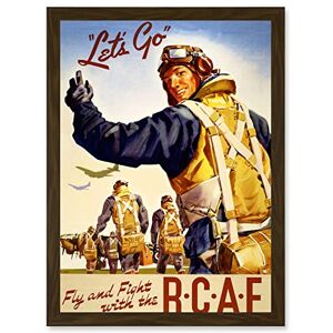 Artery8 - WW2 Canada RCAF Pilot - A4 - Brown - Framed Wall Art Artery8 - WW2 Canada RCAF Pilot - A4 - Brown - Framed Wall Art