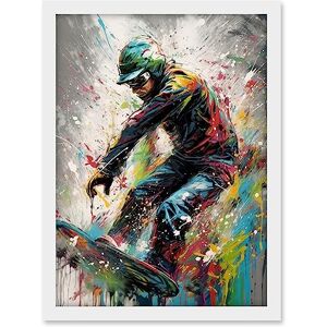 Artery8 Snowboarding Extreme Sport Athlete Paint Splat Artwork Framed A3 Wall Art Print Artery8 Snowboarding Extreme Sport Athlete Paint Splat Artwork Framed A3 Wall Art Print