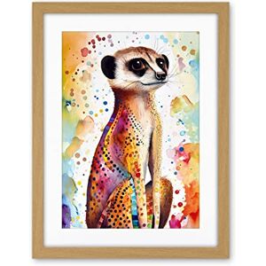 Artery8 Meerkat With Multicolour Pattern Fur Folk Art Watercolour Painting Artwork Framed Wall Art Print 18X24 Inch Artery8 Meerkat With Multicolour Pattern Fur Folk Art Watercolour Painting Artwork Framed Wall Art Print 18X24 Inch