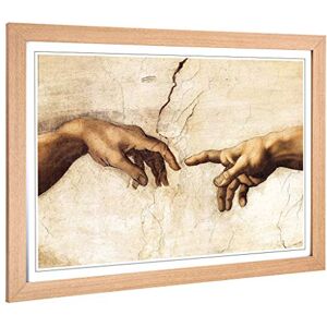 Big Box Art Framed Print of Michelangelo Creation of Adam Hands Design Wall Art Picture Home Decor for Kitchen, Living Room, Bedroom, Hallway, Oak, A2 / 24.5x18 Inch / 62x45cm Big Box Art Framed Print of Michelangelo Creation of Adam Hands Design Wall Art Picture Home Decor for Kitchen, Living Room, Bedroom, Hallway, Oak, A2 / 24.5x18 Inch / 62x45cm