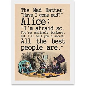 Wee Blue Coo Alice In Wonderland Mad Hatter Tea Party A4 Artwork Framed Wall Art Print Wee Blue Coo Alice In Wonderland Mad Hatter Tea Party A4 Artwork Framed Wall Art Print