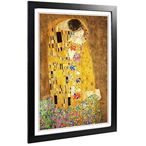Big Box Art Framed Print of Gustav Klimt The Kiss No.1 Design Wall Art Picture Home Decor for Kitchen, Living, Dining Room, Bedroom, Hallway, Office, Black, A2 / 24.5x18 Inch / 62x45cm Big Box Art Framed Print of Gustav Klimt The Kiss No.1 Design Wall Art Picture Home Decor for Kitchen, Living, Dining Room, Bedroom, Hallway, Office, Black, A2 / 24.5x18 Inch / 62x45cm