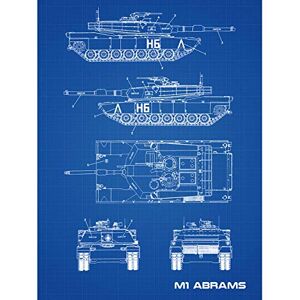 Artery8 M1 Abrams American Main Battle Tank Blueprint Plan Large Wall Art Poster Print Thick Paper 18X24 Inch Artery8 M1 Abrams American Main Battle Tank Blueprint Plan Large Wall Art Poster Print Thick Paper 18X24 Inch