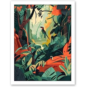 Artery8 Amazon Rainforest Diverse Flora and Tropical Birds Artwork Framed Wall Art Print 18X24 Inch Artery8 Amazon Rainforest Diverse Flora and Tropical Birds Artwork Framed Wall Art Print 18X24 Inch