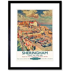 Wee Blue Coo Travel Sheringham British Railways Seaside Boats Tourists Village Framed Wall Art Print Wee Blue Coo Travel Sheringham British Railways Seaside Boats Tourists Village Framed Wall Art Print