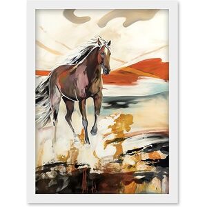 Artery8 Horse Galloping Across a Barren Desert Landscape Artwork Framed Wall Art Print A4 Artery8 Horse Galloping Across a Barren Desert Landscape Artwork Framed Wall Art Print A4